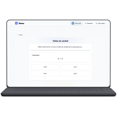 Interfaz gamificada de ejercicios matemáticos